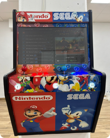Máquina arcade con juegos clásicos